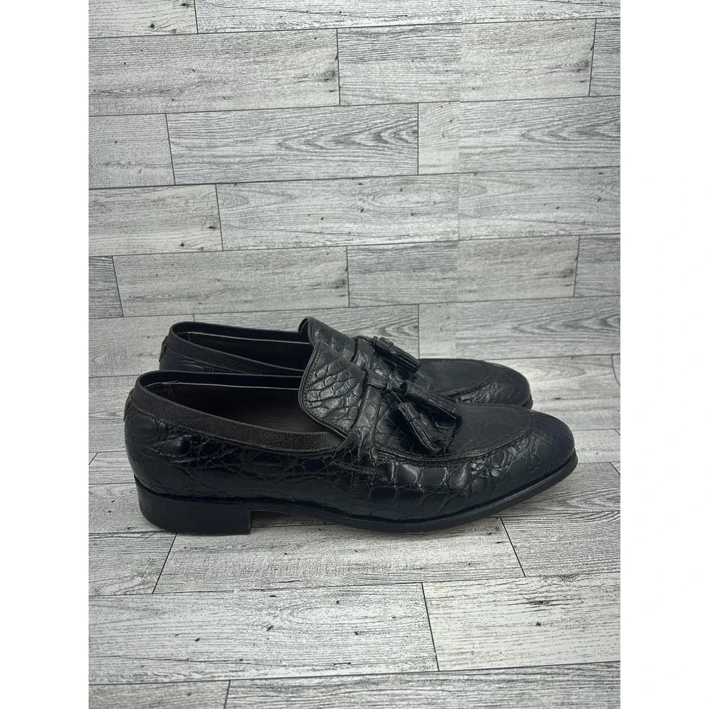 Vintage Nettleton Shoes‎ Mens Size 9 B Alligator Tassel Loafers Made USA 80s